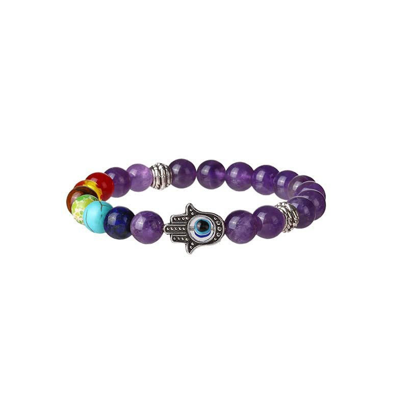 Wholesale Colorful Stone Beads Devil's Eye Palm Bracelet ACC-BT-Zhongh012