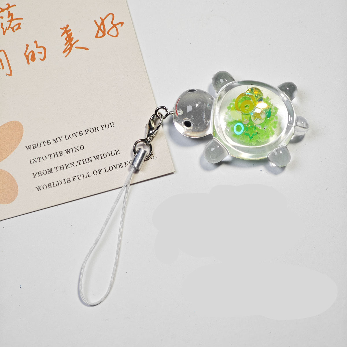 Wholesale Cartoon Luminous Transparent Little Turtle Pendant Keychain