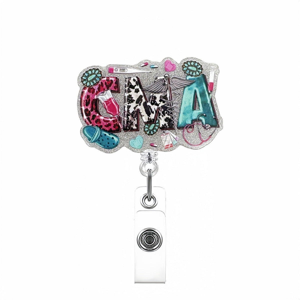 Wholesale  acrylic glitter bow   Badge Reels