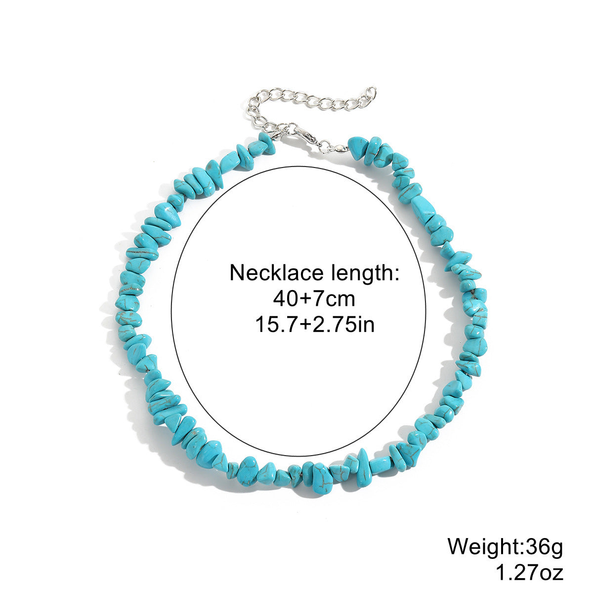 Wholesale  Necklace Bohemian Style Colorful Gravel Ins Necklace Women' s Natural Stone Beaded Necklace