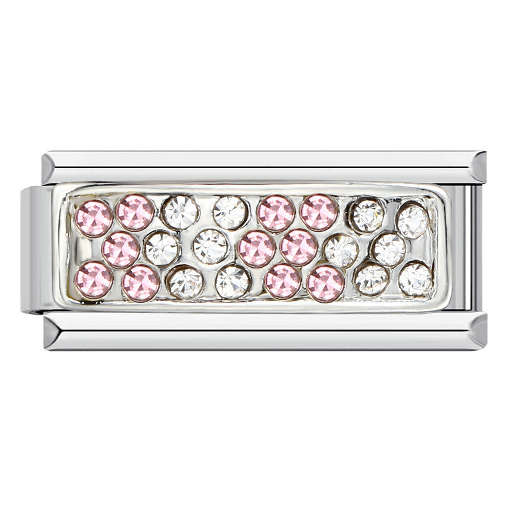 Wholesale  Italian Charm Bracelet 9mm DIY  long diamond-encrusted Creative Stainless Steel Composable Bracelet