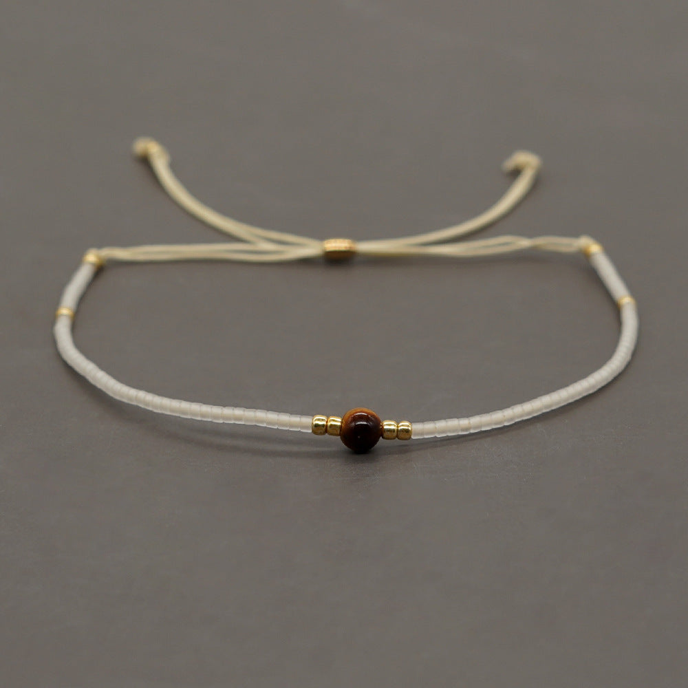 Bracelet de perles d'or des perles de riz en gros tissées à la main