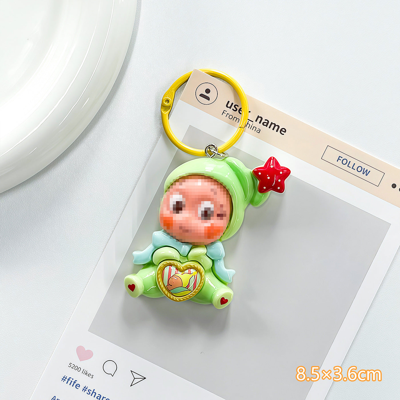 Wholesale Trendy Plastic Resin Star Keychain Bag Charm Gift for Students