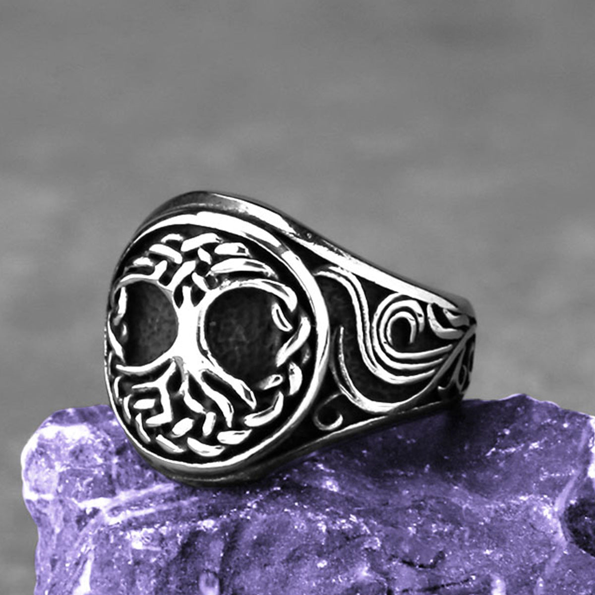 Wholesale Titanium Steel Nordic Viking Tree of Life Ring