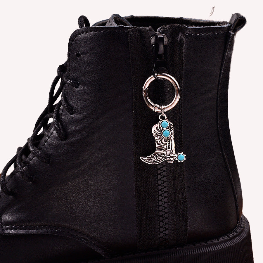 Wholesale Vintage Black Water Drop Gem Pendant Keychain Zinc Alloy DIY Bag And Shoe Accessory For Resale