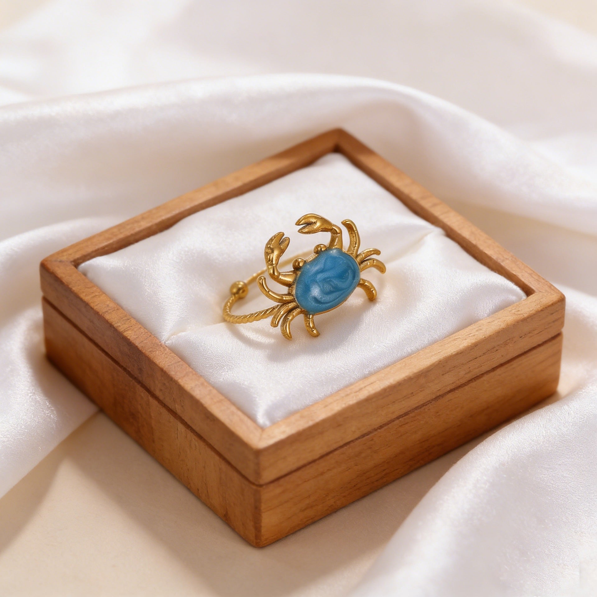 Wholesale Crab Shaped Open Ring Drip Oil Stainless Steel Fashion Accessory Gift