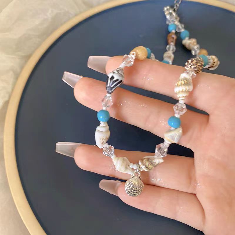 Wholesale Summer Dopamine Beaded Shell Necklace