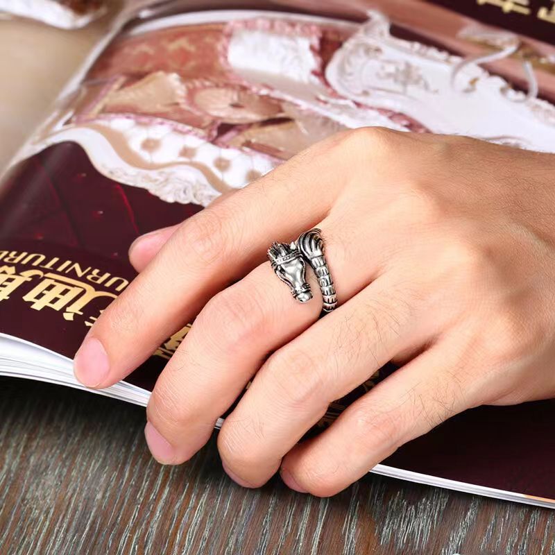 Wholesale Personalized Alloy Dragon Horse Ring Exaggerated Open Ring