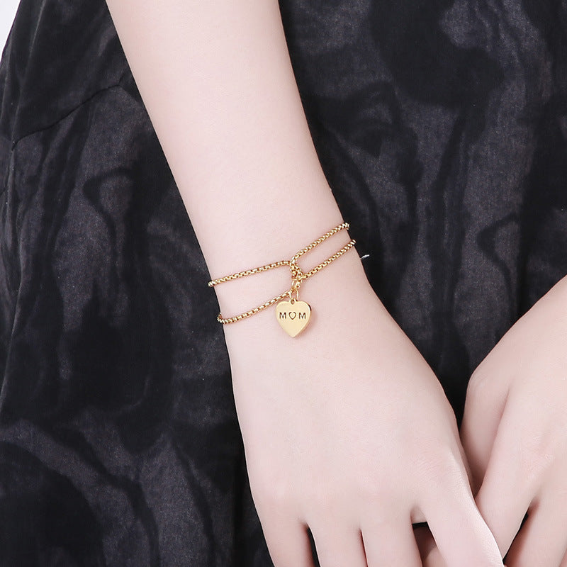 Wholesale Mother's Day Heart Stainless Steel Bracelet