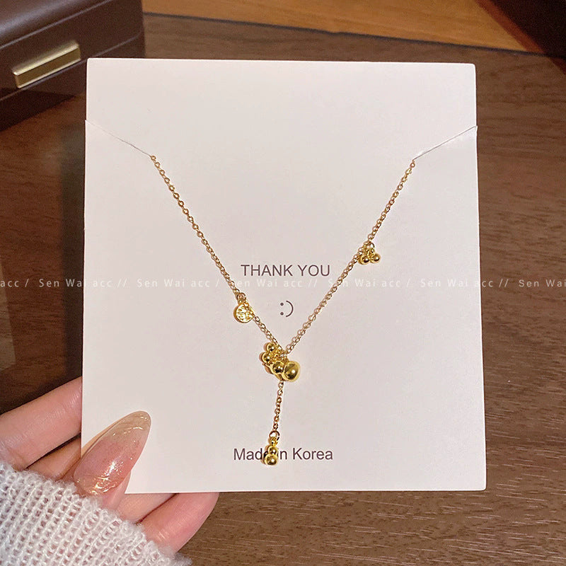 Wholesale Titanium Steel Collarbone Necklace with Zircon and Pearl Pendant