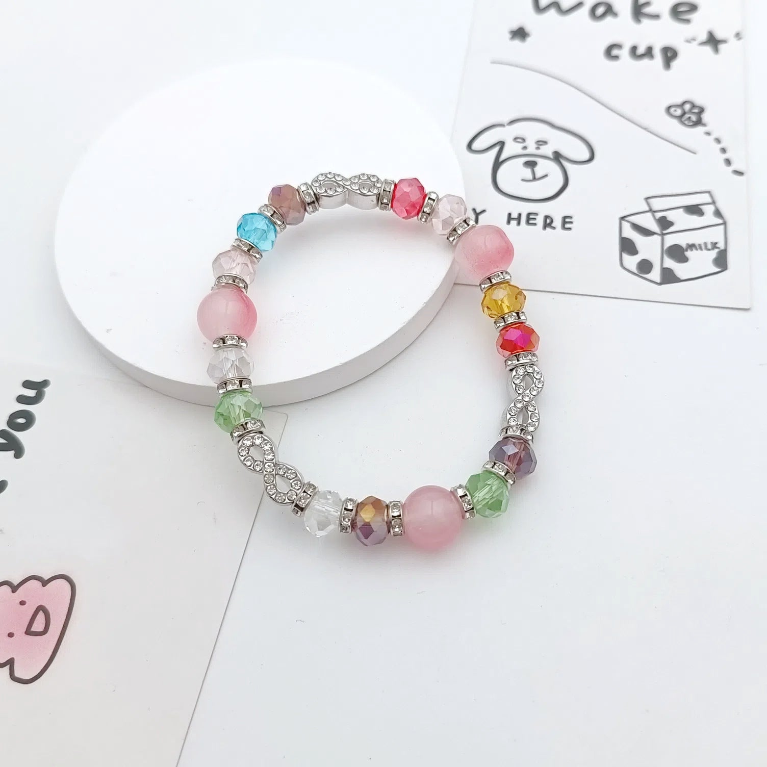 Wholesale glass diamond beaded bracelet