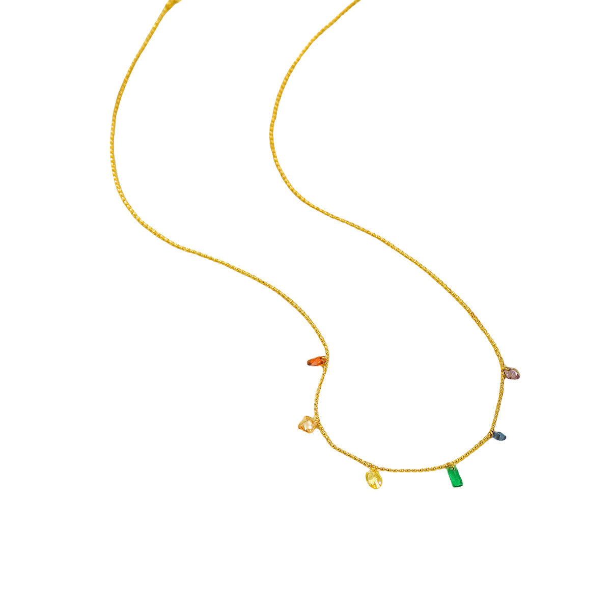 Wholesale Color Natural Stone Light Luxury All-match Stainless Steel Clavicle Chain