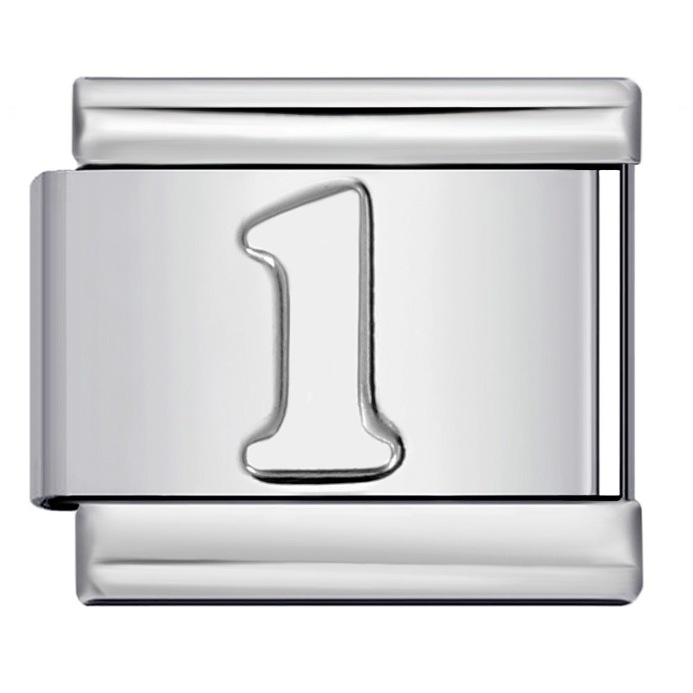 Wholesale Italian Charm Bracelet 9mm DIY Splicing Removable Arabic Numerals Stainless Steel Composable Bracelet