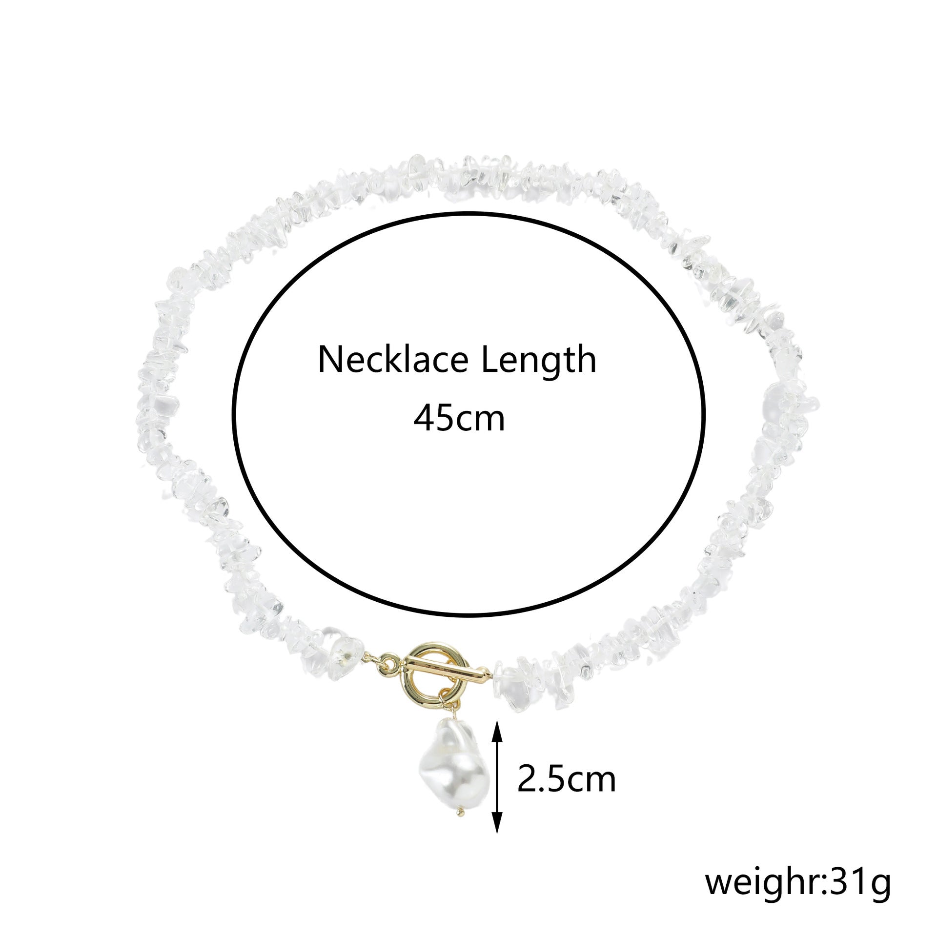 Wholesale  Necklace Bohemian Style Colorful Gravel Ins Necklace Women' s Natural Stone Beaded Necklace