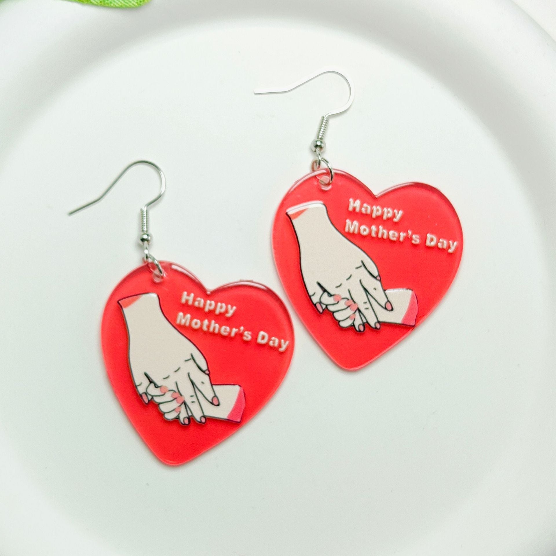 Wholesale Mother's Day Love Acrylic Sheet Letter Earrings ACC-ES-Qiyu007