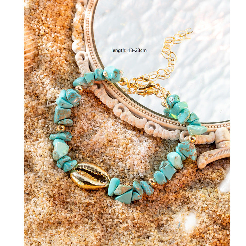 Wholesale Starfish Shell Necklace Adjustable Braided Bracelet Necklace Set ACC-NE-XLH003