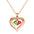 Wholesale Mother's Day Color Zircon Heart-shaped Necklace Love Clavicle Chain