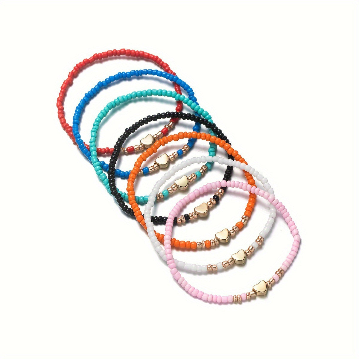 Wholesale  alloy love random color beads elastic ladies bracelet