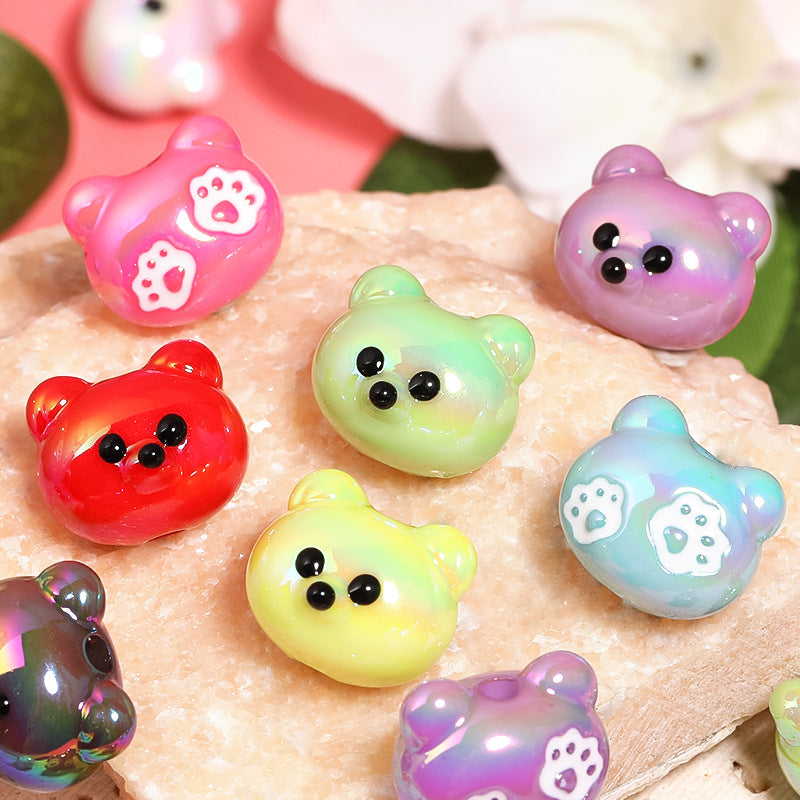 Wholesale 100pcs Red Panda UV Electroplating Acrylic Beads DIY Beaded Accessories ACC-BDS-BLG081