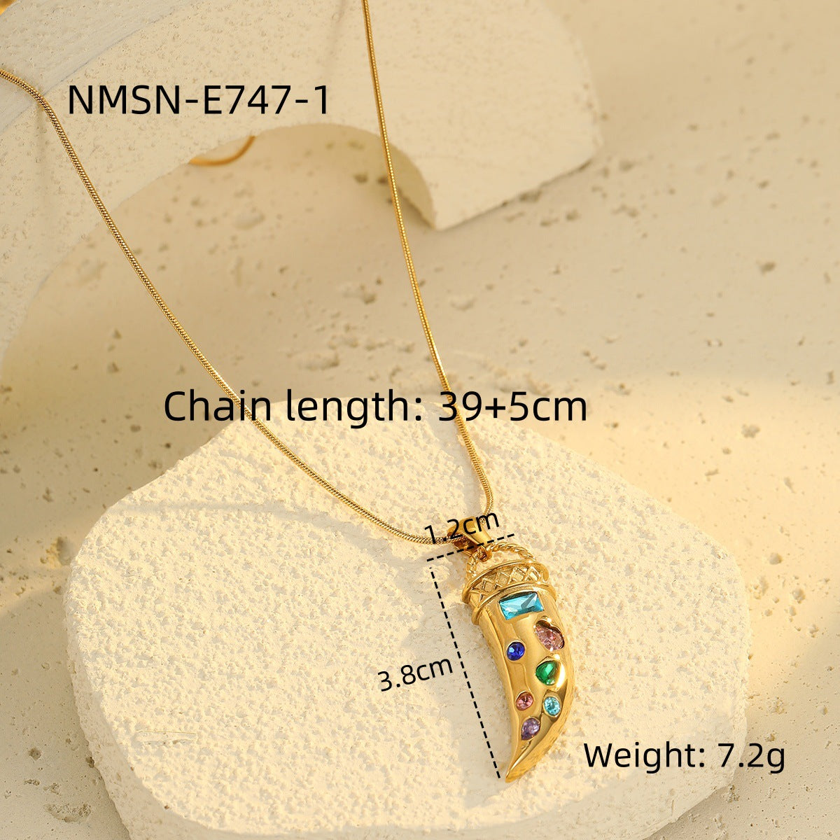 Wholesale  Colorful Zircon Necklace Stainless Steel Clavicle Chain