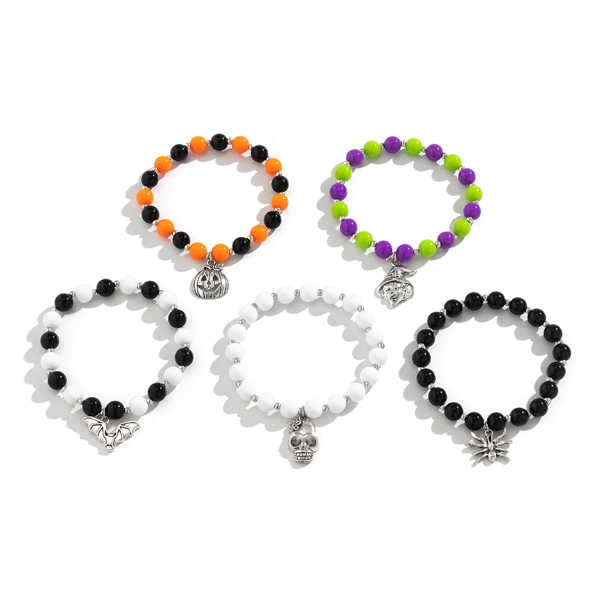 Wholesale Halloween Ghost Face Beaded Bracelet Set ACC-BT-XueRou005