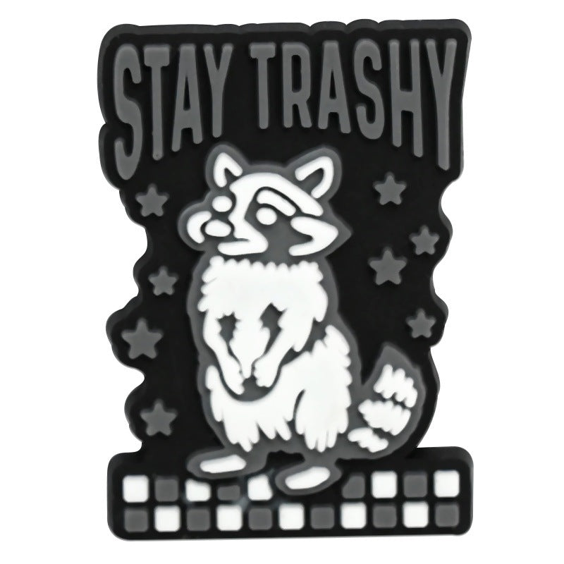 Wholesale Random 100pcs Cartoon raccoon-shaped  PVC Soft Rubber Shoe Buckle Decoration