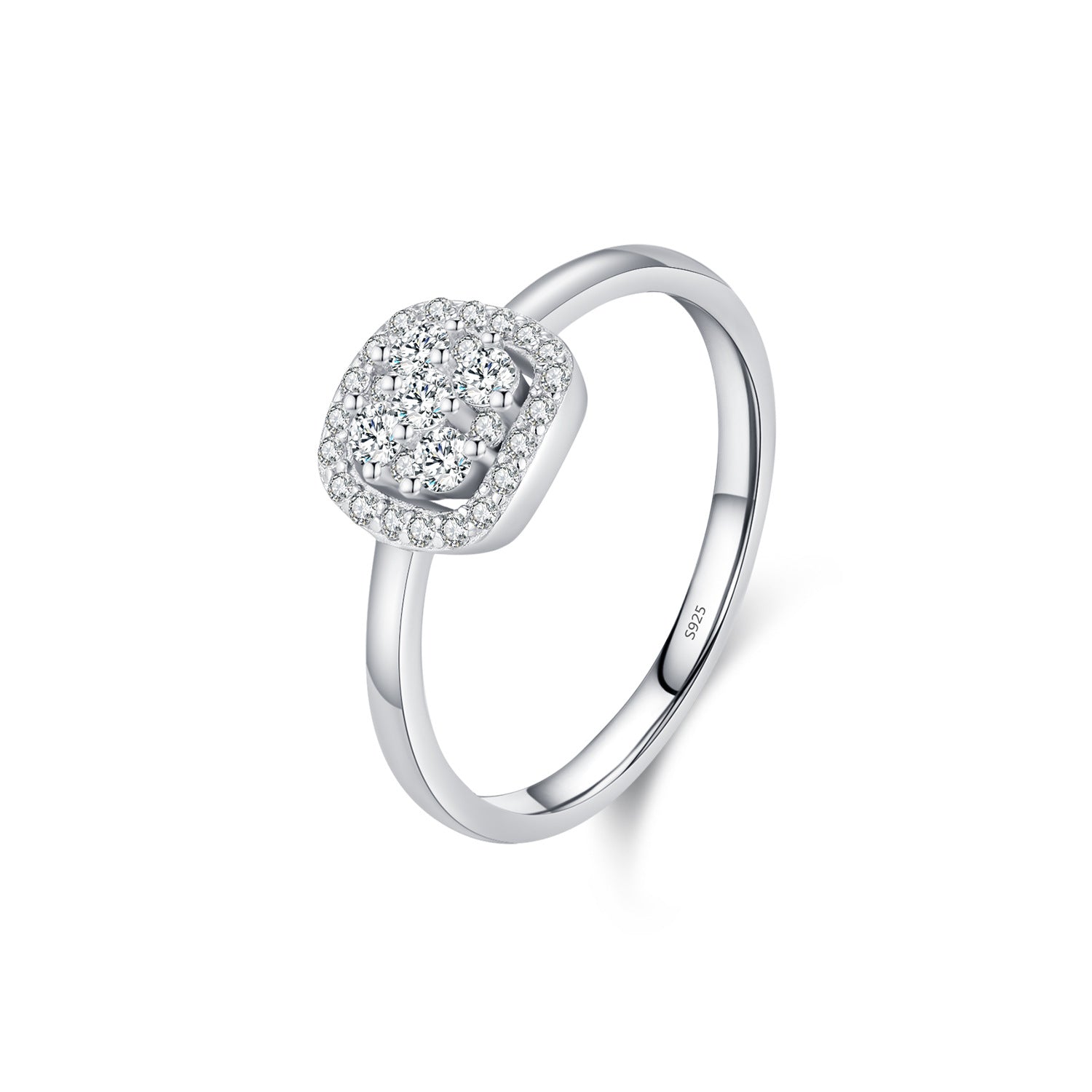 Wholesale Diamond S925 Sterling Silver Super Flash Full Diamond Ring
