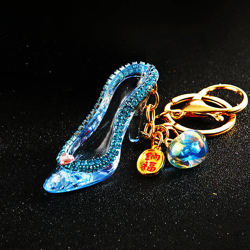 Wholesale Diamond Crystal High Heels Metal Keychain ACC-KC-RuiYuan006