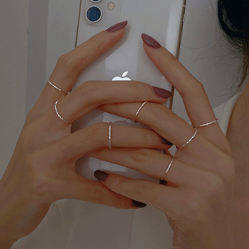 Wholesale shiny s925 sterling silver plain rings