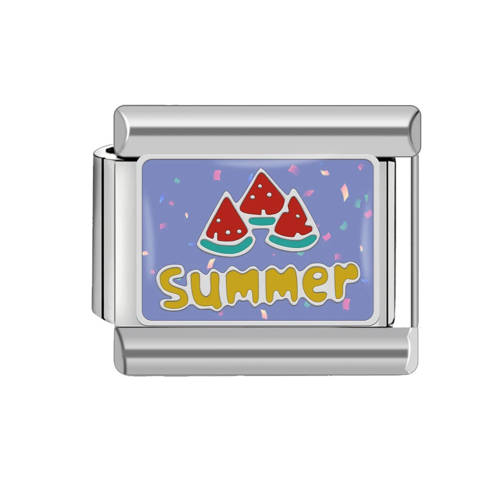 Wholesale Italian Charm Bracelet 9mm DIY Splicing Landscape Pattern Titanium Steel Composable Bracelet