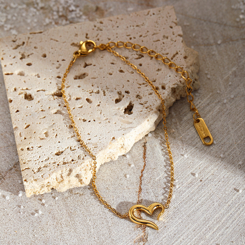 Wholesale Stainless steel  love pendant cross chain bracelet