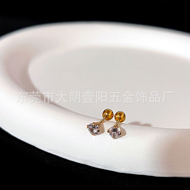 Wholesale Titanium Steel Stylish Heart  Star Screw-Back Cartilage Stud