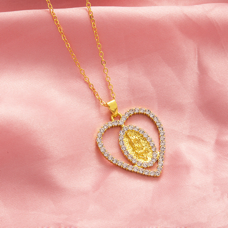 Wholesale  Light Luxury Heart Earrings Necklaces Jewelry suit