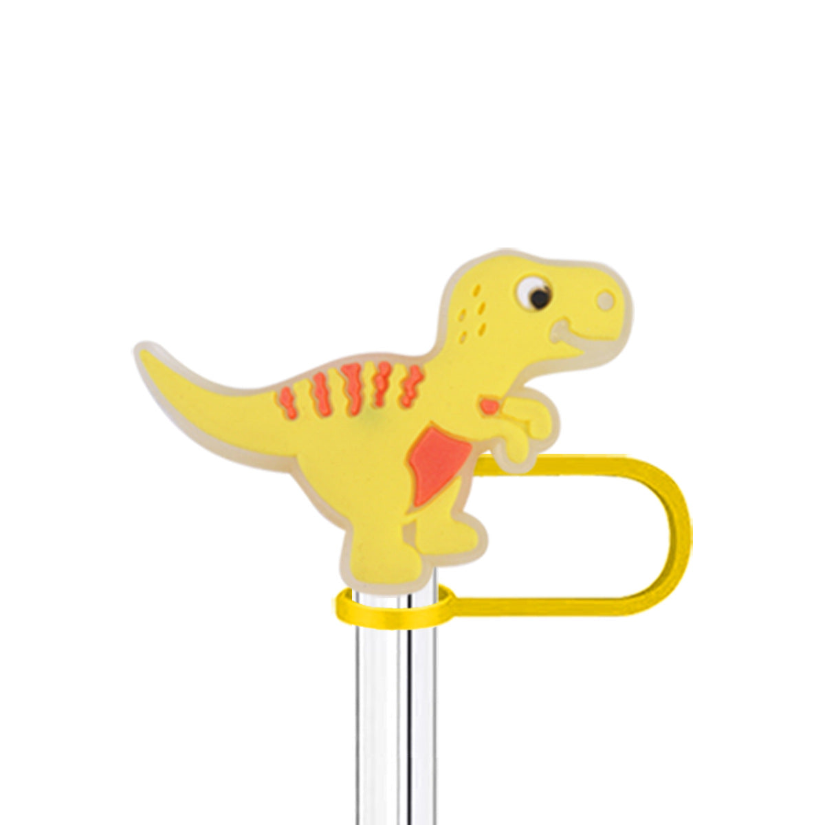 Wholesale  10pcs Cartoon Dinosaur 10mm PVC Soft Straw Tube Cap