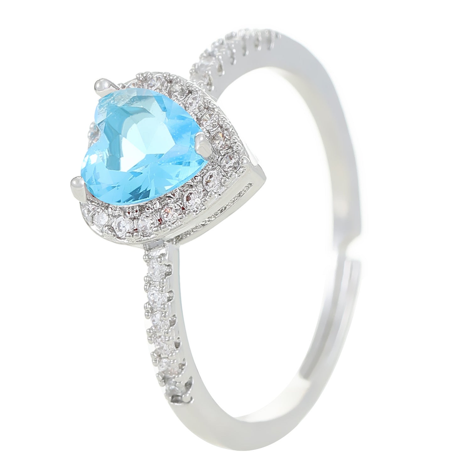 Wholesale Colorful Heart Zircon Adjustable Diamond Rings ACC-RS-MY007