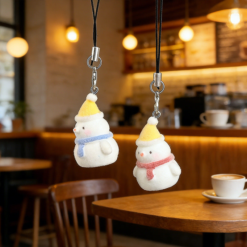 Wholesale Resin flocked Christmas pendant keychain