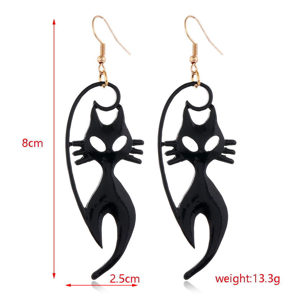 Wholesale Halloween Series Earrings Horror Funny Personality Skull Spider Pumpkin Alloy Drop Oil Earrings