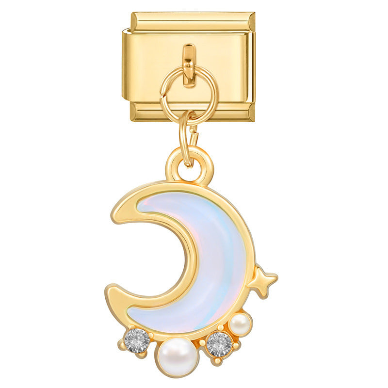 Wholesale Italian Charm Bracelet 9mm DIY Splicing Removable Stainless Steel Gold Base Pendant Composable Bracelet