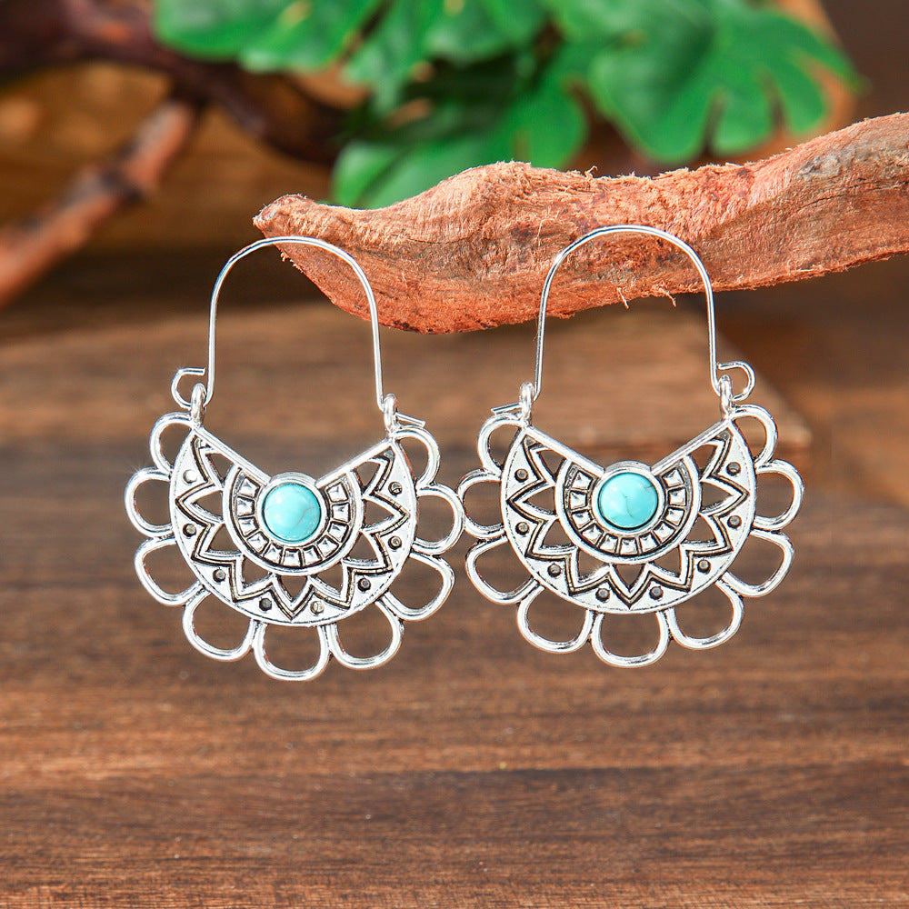 Wholesale Bohemian Turquoise Earrings Zinc Alloy Fashion Accessory Gift for Women