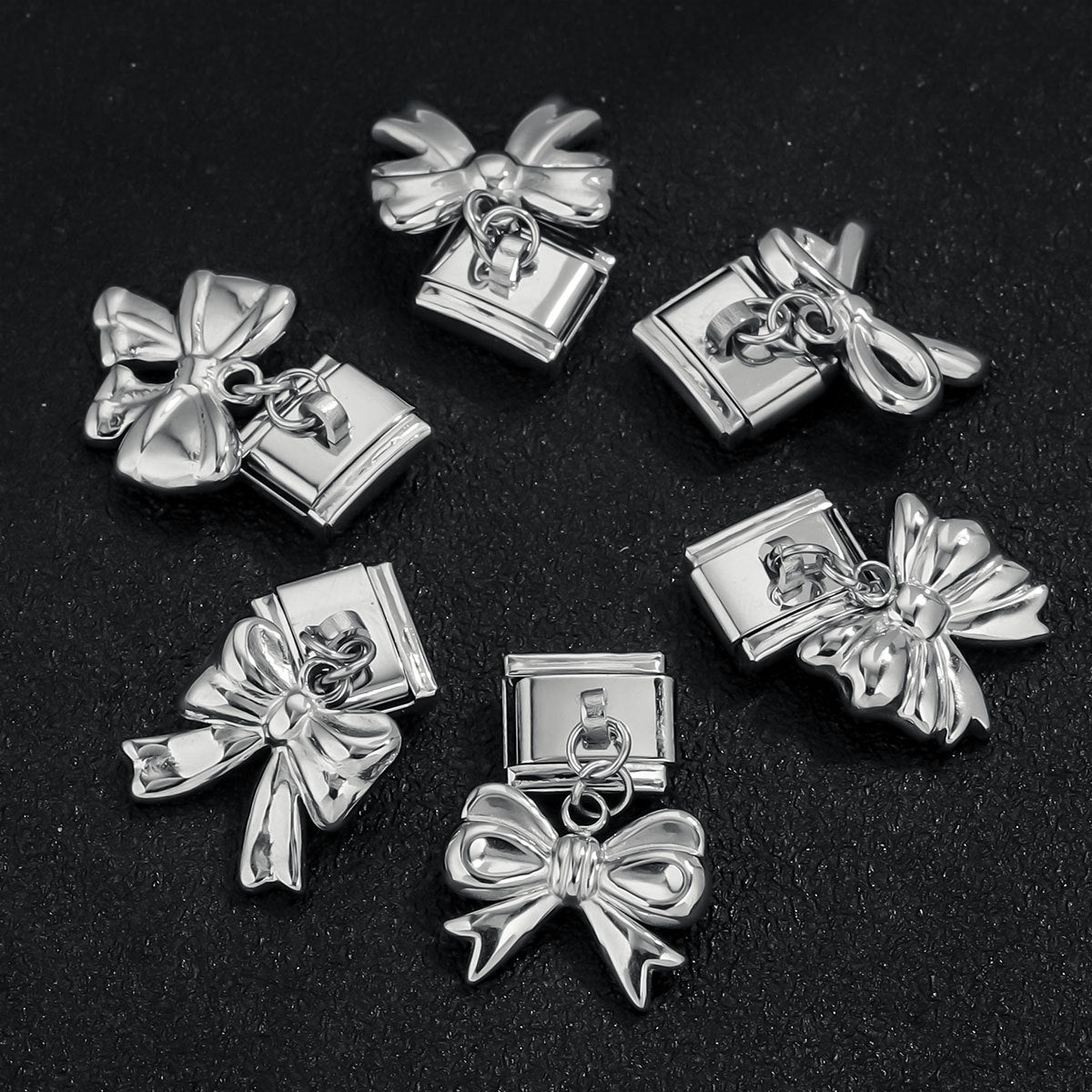 Wholesale Italian Charm Bracelet 9mm DIY Splicing Bow Stainless Steel Composable Bracelet