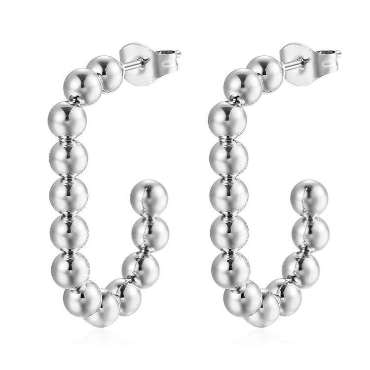 Wholesale Stainless steel  geometric stainless steel welding bead earrings