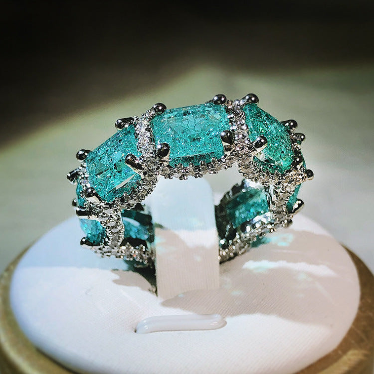 Wholesale inlaid aquamarine Topaz ring