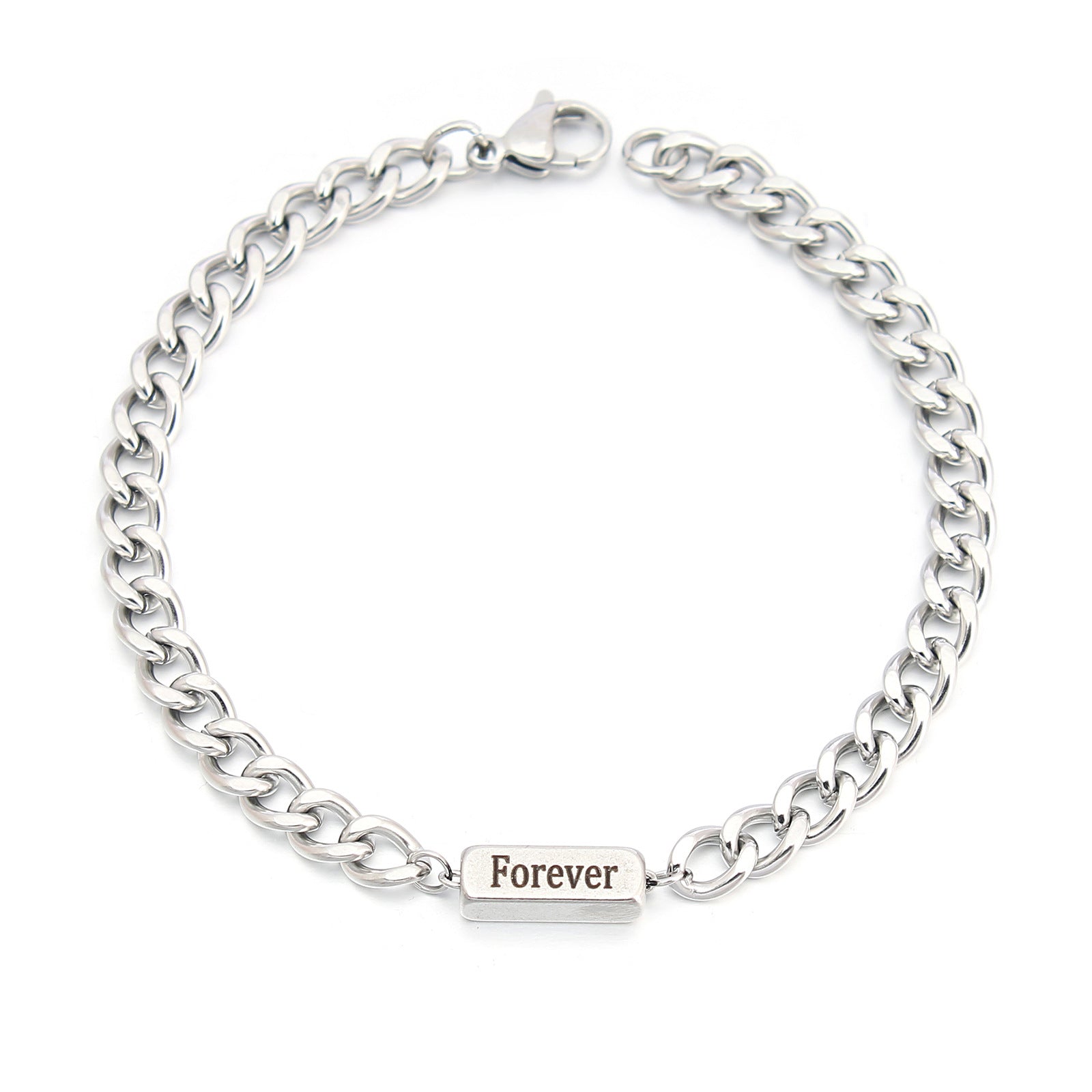 Wholesale stainless steel lettering couple bracelet