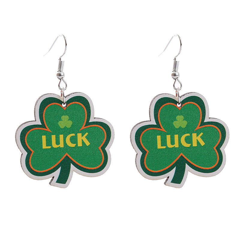 Wholesale  Carnival wooden earrings carnival truck clown hat earrings holiday earrings