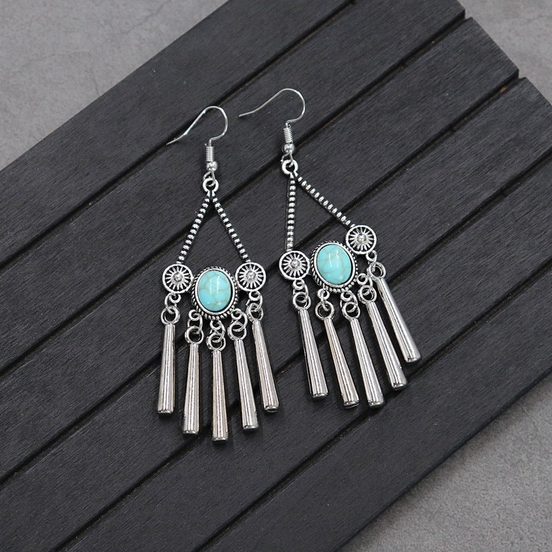 Wholesale Retro Ethnic Earrings Boho Tassel Stud Earrings Bohemian Vintage ACC-ES-Luox009