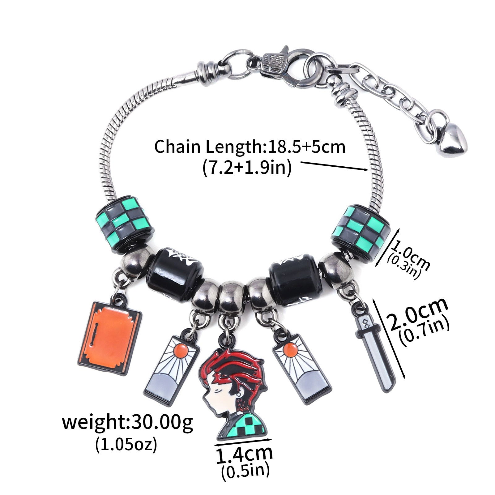 Wholesale Cartoon Anime Demon i  Beads DIY Metal Pendant Bracelet