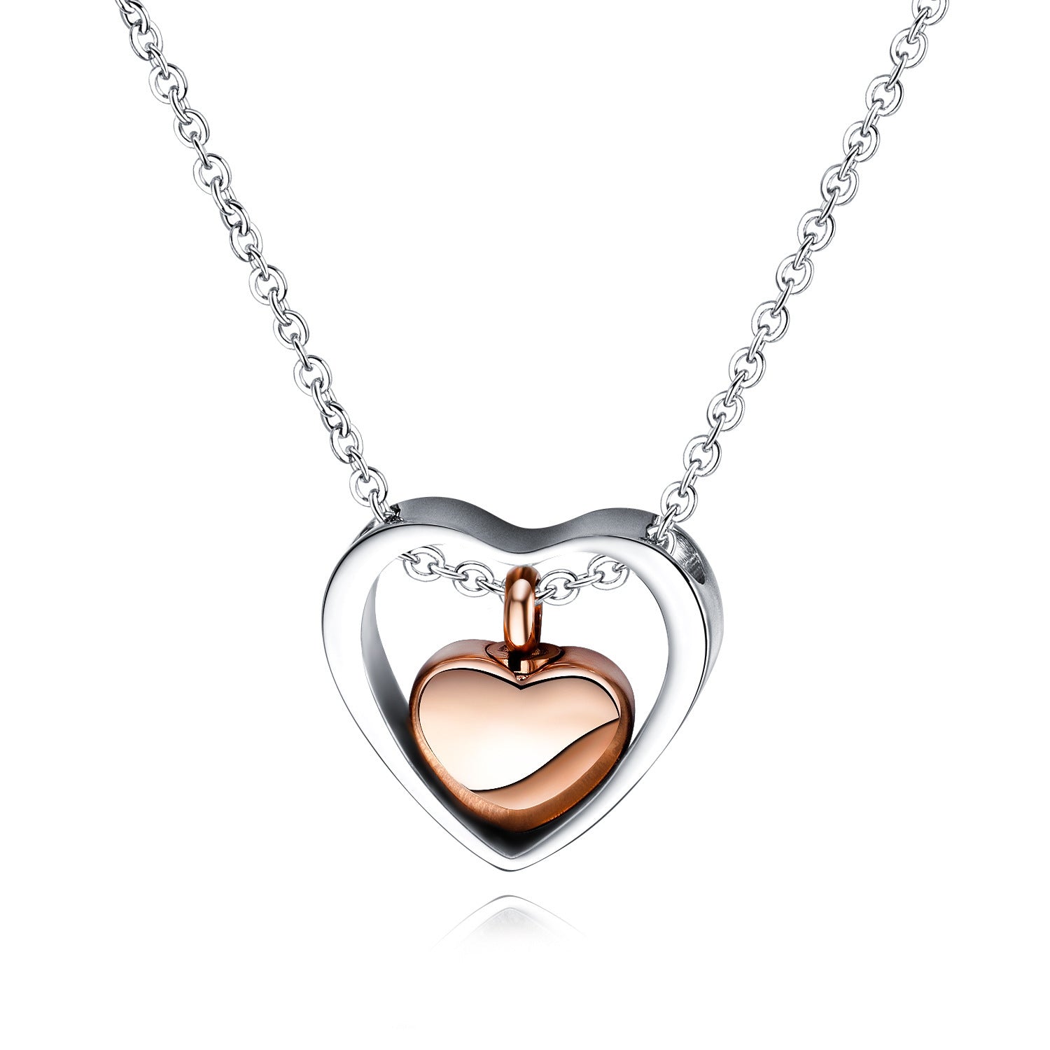 Wholesale  stainless steel  pet urn can be opened heart necklace