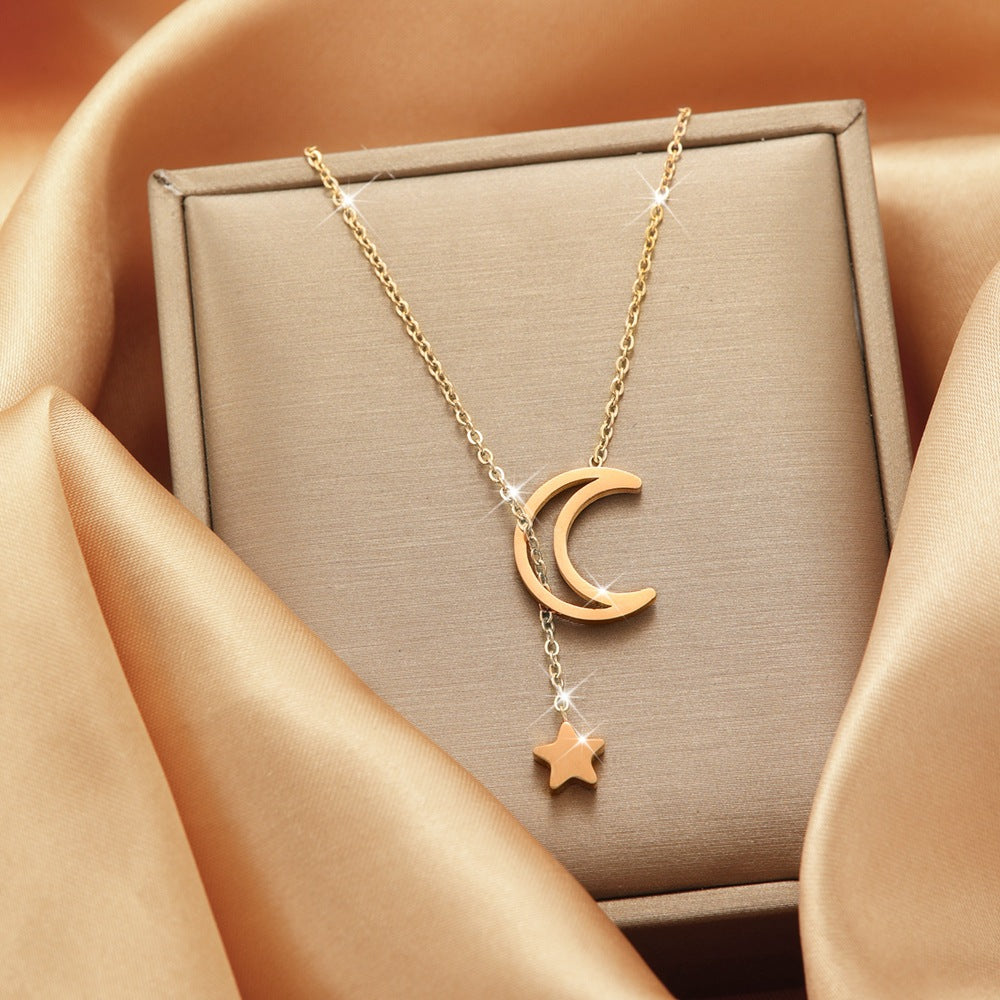 Wholesale Forest Style Titanium Steel Necklace Temperament Clavicle Chain Choker Necklace ACC-NE-Panshi004