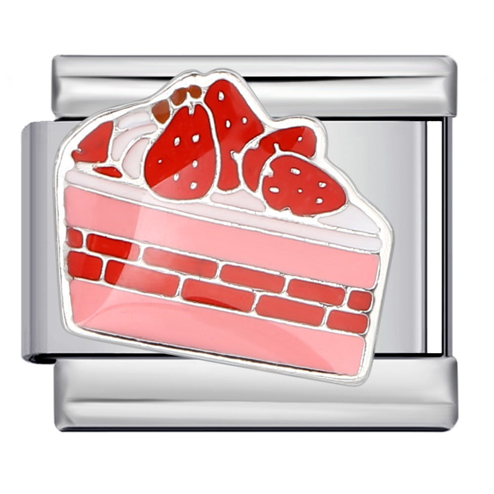 Wholesale Italian Charm Bracelet 9mm DIY Splicing Removable Cartoon Food Element Stainless Steel Composable Bracelet