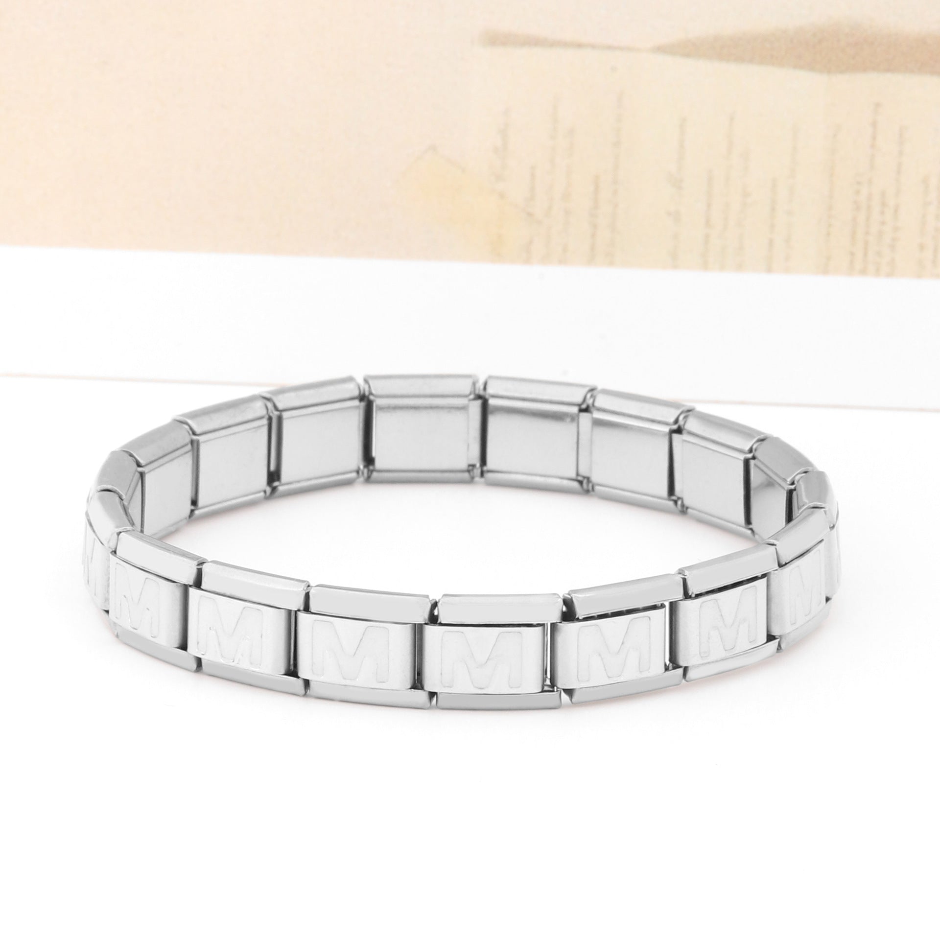 Wholesale Italian Charm Bracelet 9mm DIY Splicing Removable Stainless Steel Letter Composable Bracelet ACC-BT-XY047